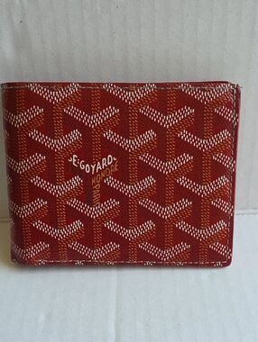 Goyard Victorie Wallet In Red Authentic